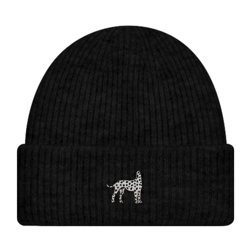 Dalmatiner Beanie Extraweich in Schwarz Meliert von Heytoki