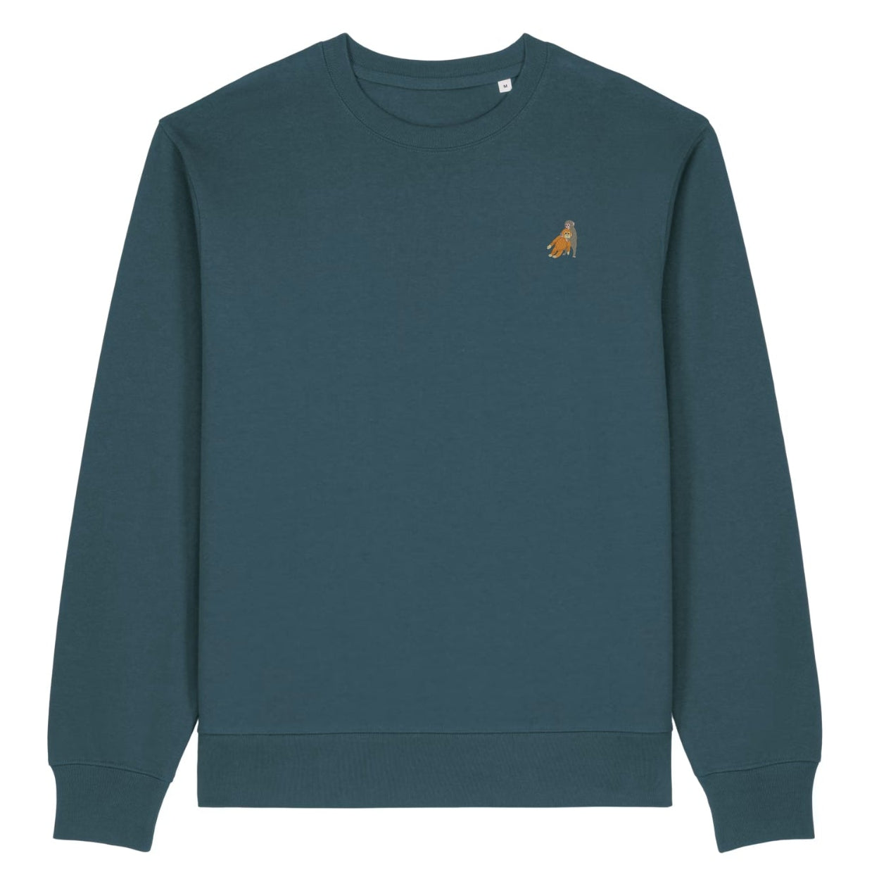 Heytoki Affen Herren Sweater Bio-Baumwolle Lila Spirit Animal Punch Stickerei