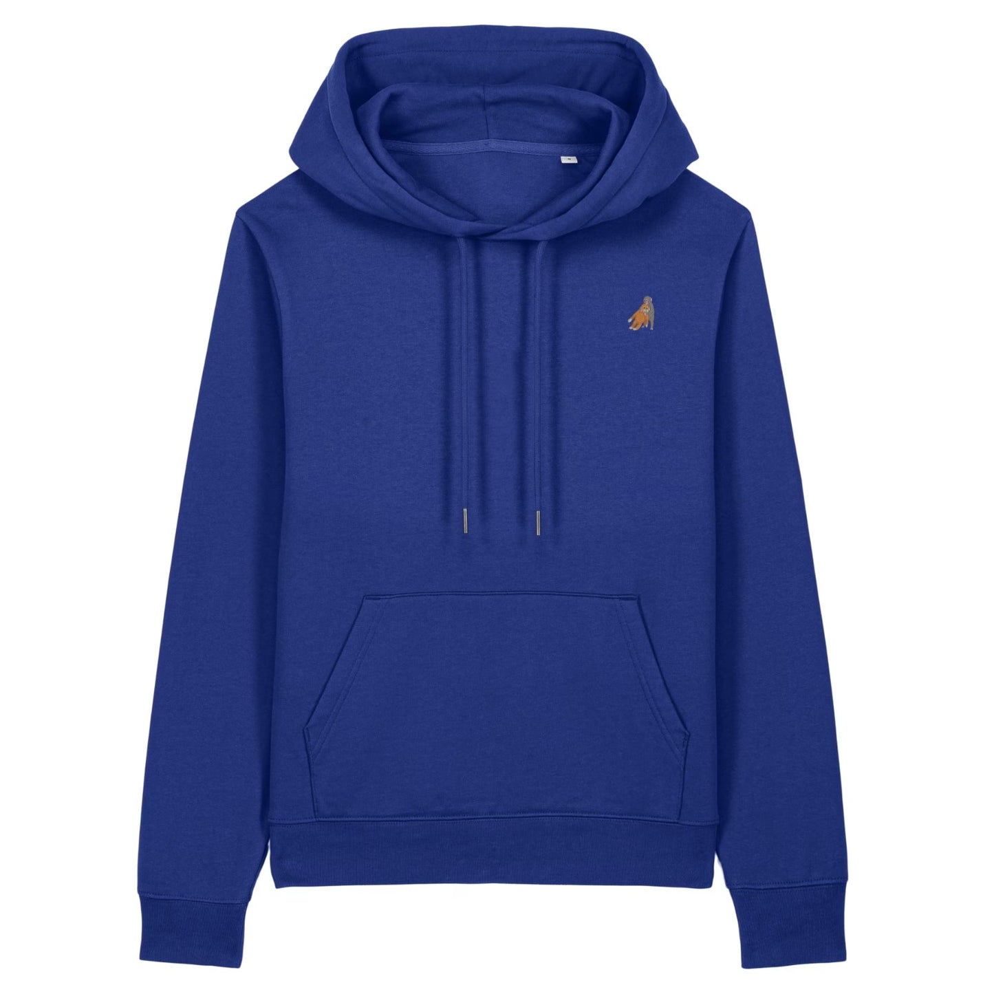 Heytoki Affen Damen Hoodie Bio-Baumwolle Ozeanblau Spirit Animal Punch Stickerei