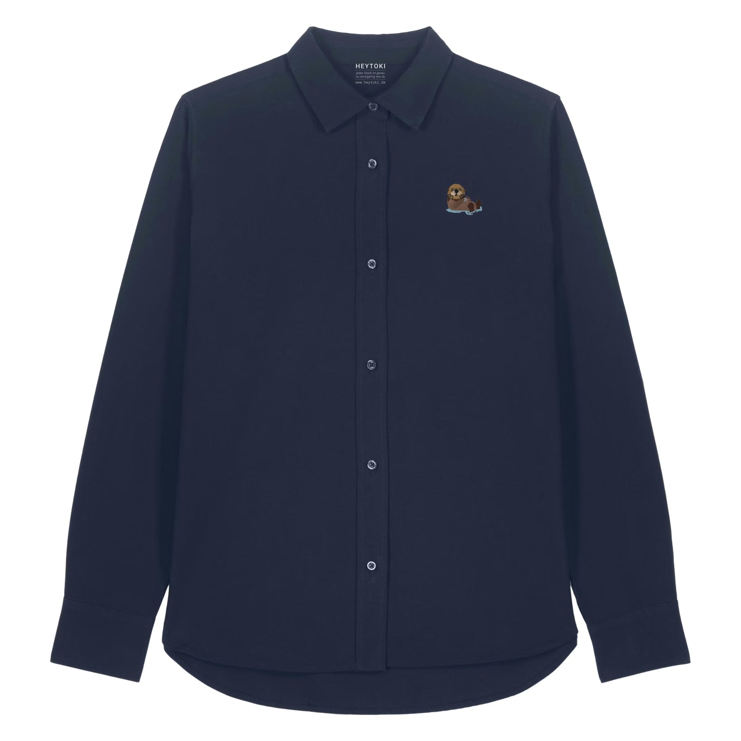 Damen Oxford Hemd mit Otter Motiv in French Navy