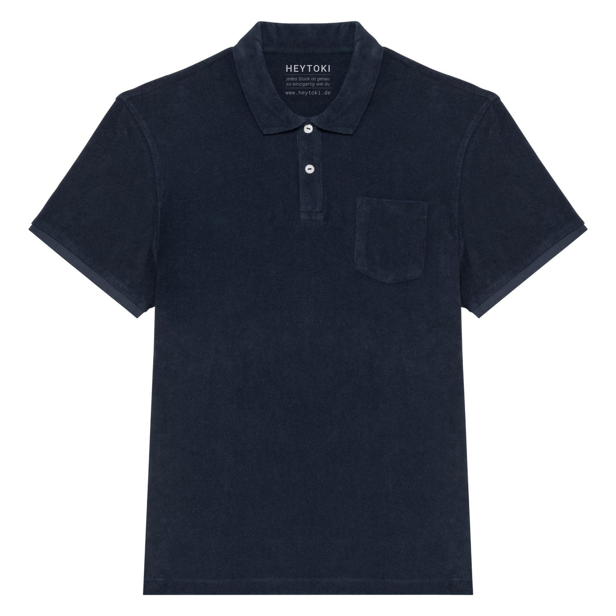 Heytoki Herren-Frottee-Poloshirt in Navy Blue