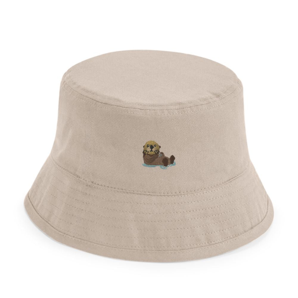 Fischerhut mit Otter Stick für Kinder in beige