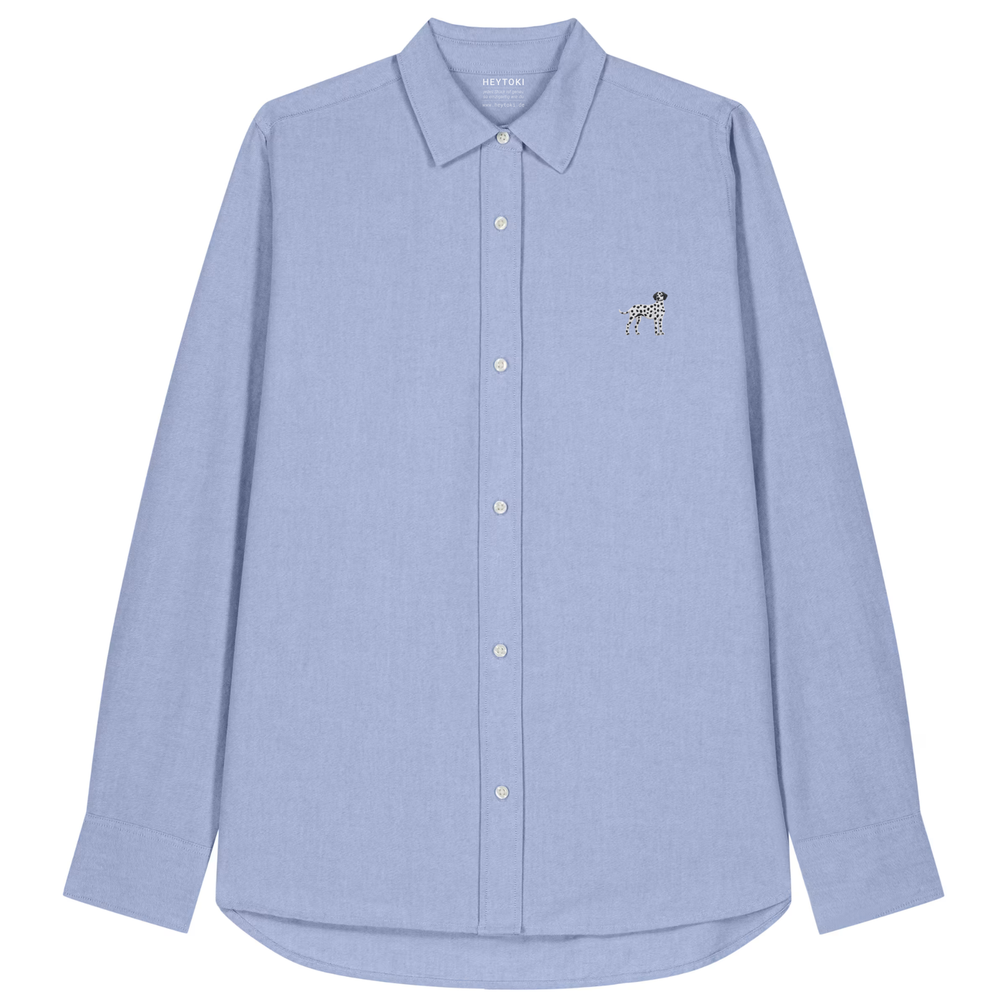 Heytoki Damen-Oxfordhemd in Blue Oxford mit gesticktem Dalmatinermotiv