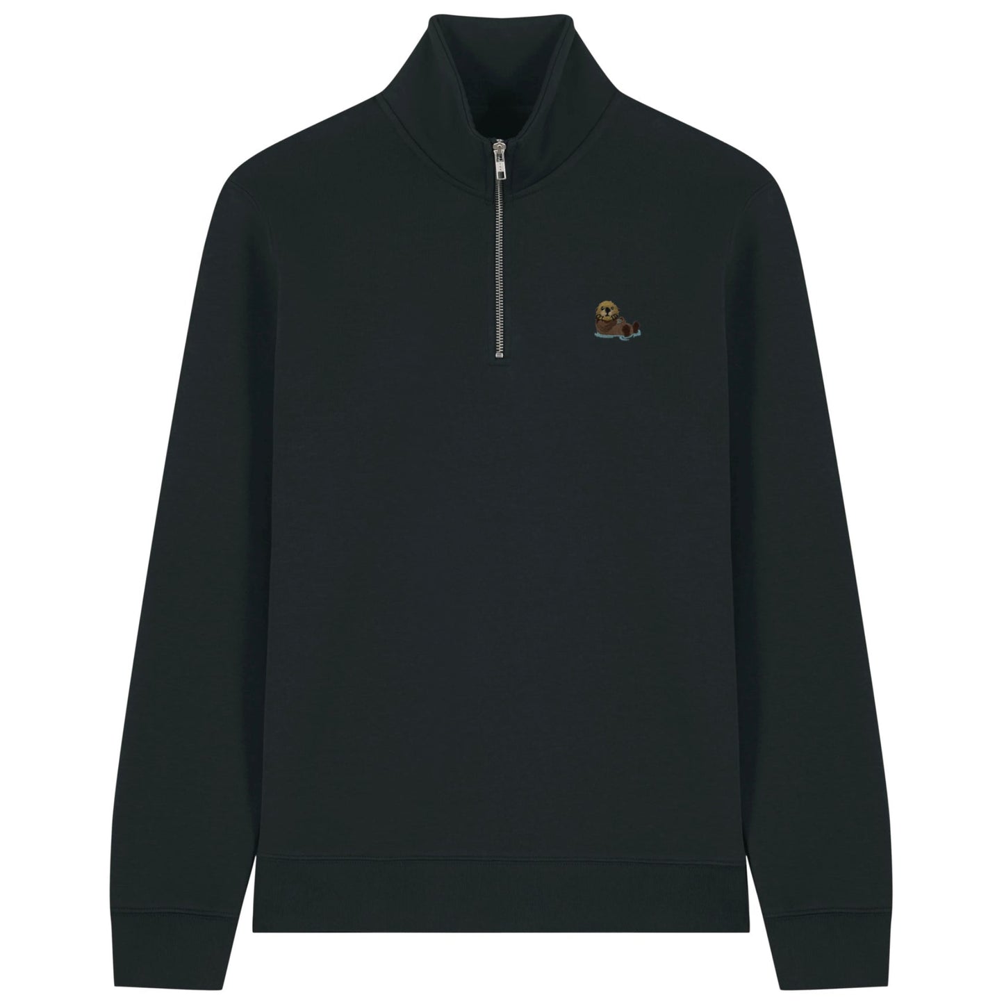 Otter Quarter Zip Hoodie aus Bio-Baumwolle in Schwarz von Heytoki