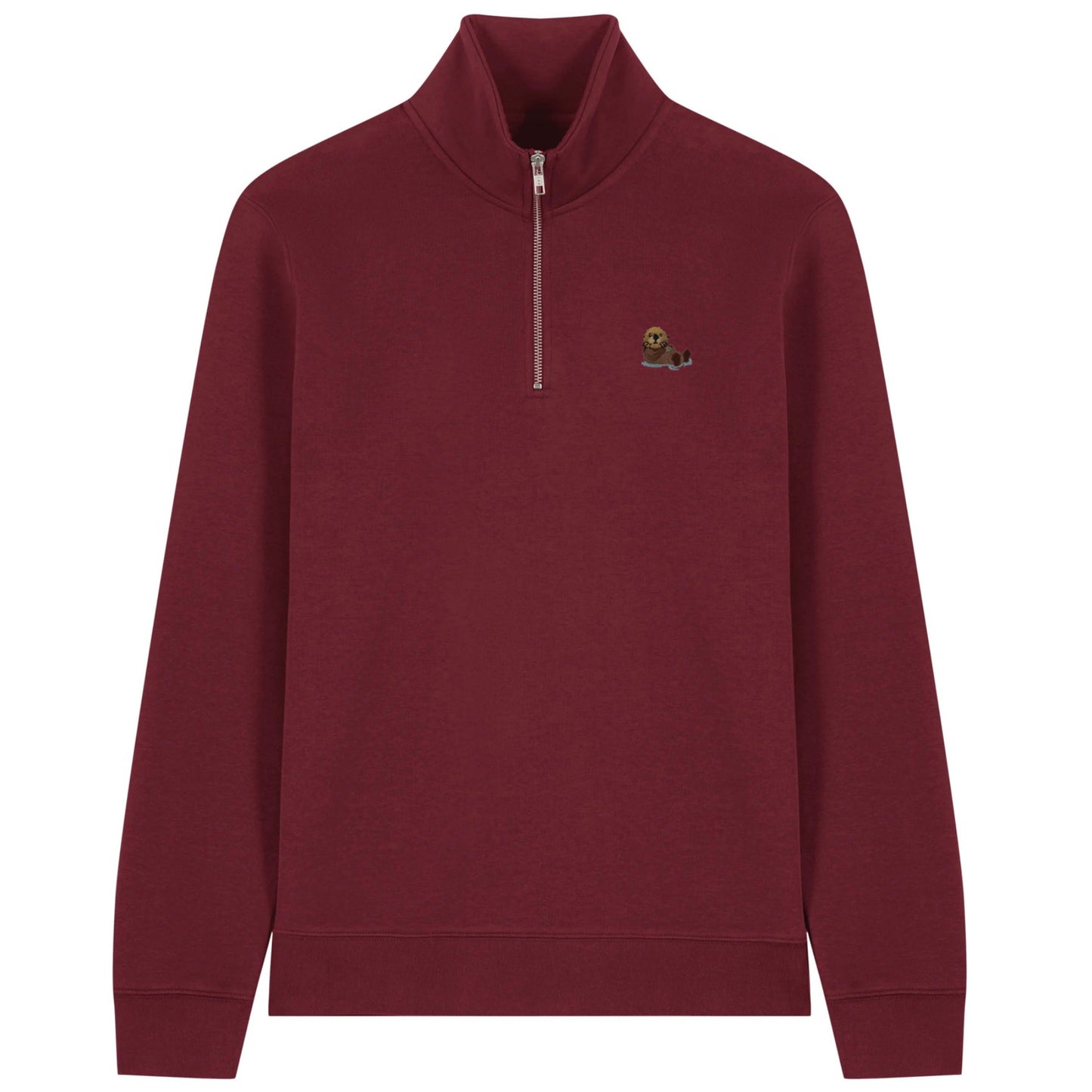 Otter Quarter Zip Hoodie aus Bio-Baumwolle in Dunkelrot von Heytoki