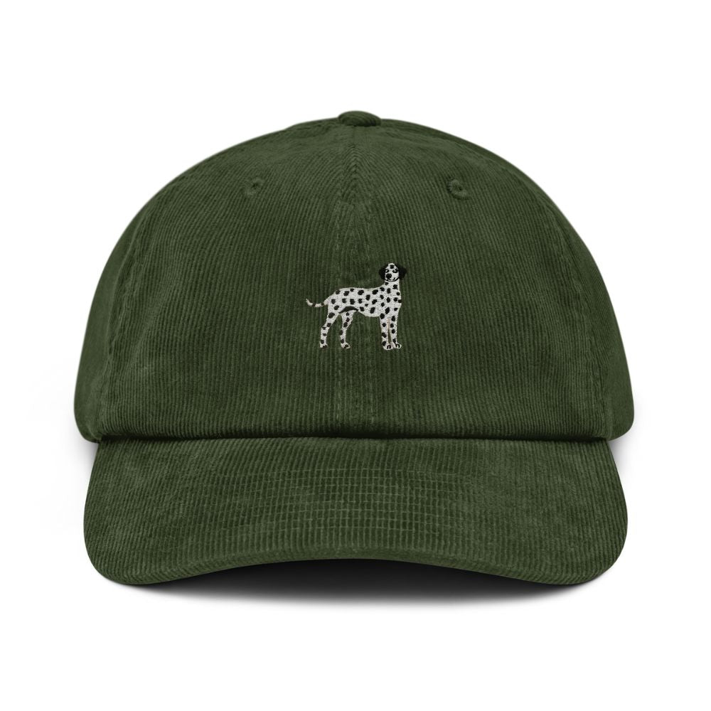 Dalmatiner Cord Cap in Dunkelblau aus Baumwollcord mit gesticktem Dalmatiner Motiv