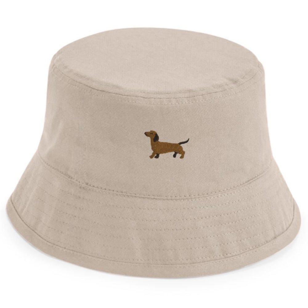 Kids Fischerhut Dackel aus Bio-Baumwolle in Sandbeige von Heytoki