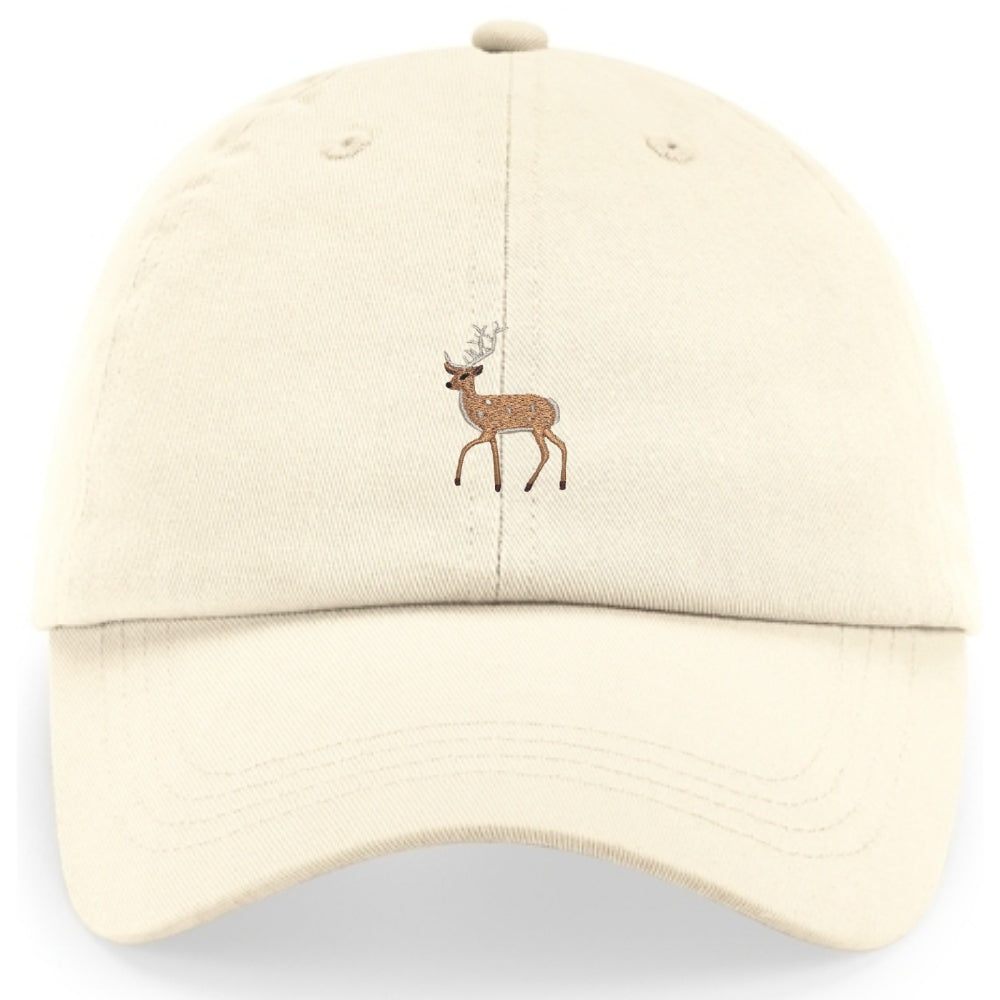 Hirsch-Cap aus Bio-Baumwolle in Graphitgrau mit gesticktem Hirsch-Motiv