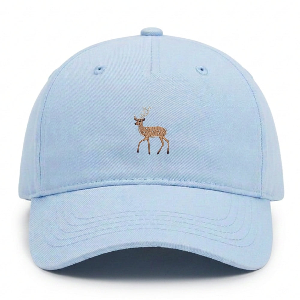 Kids Hirsch Cap aus Bio-Baumwolle in Pastel Blue mit gesticktem Eckhard, Vorderansicht