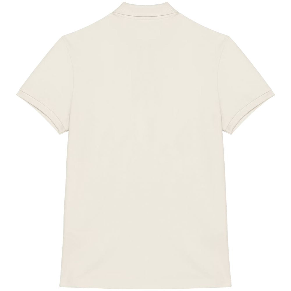 Dalmatiner Damen Poloshirt in Elfenbein aus Bio Baumwolle mit gesticktem Dalmatiner Motiv von hinten
