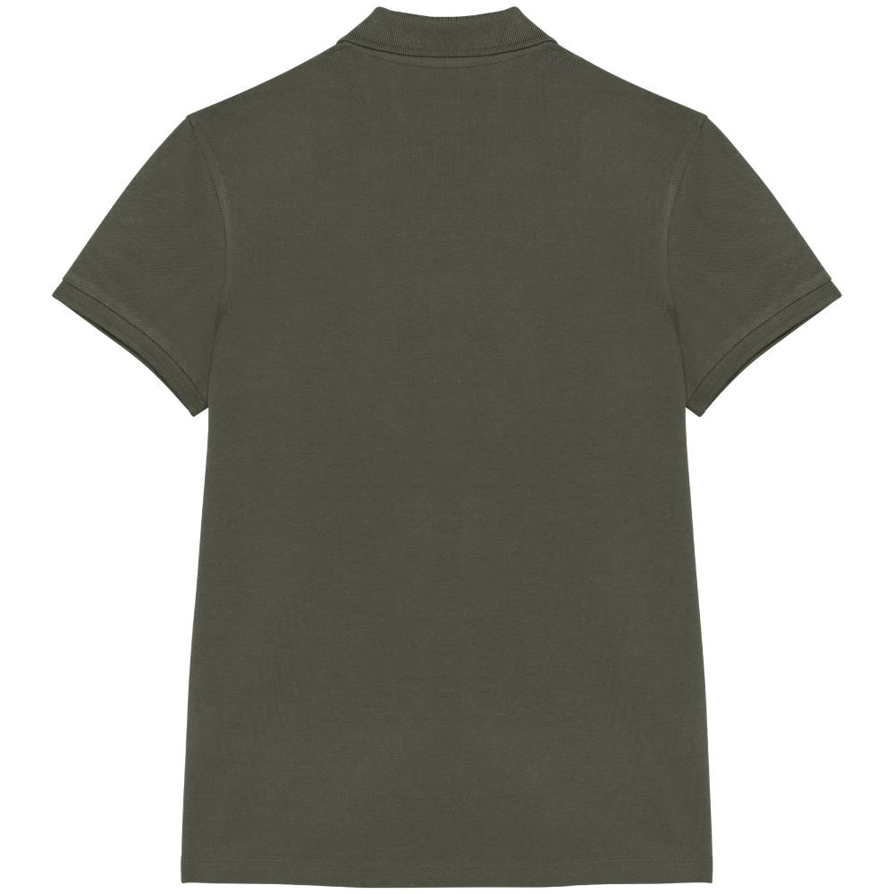 Dalmatiner Damen Poloshirt in Olivgrün aus Bio Baumwolle mit gesticktem Dalmatiner Motiv