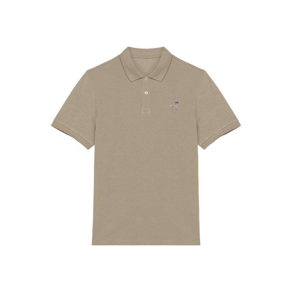 Dalmatiner Herren Poloshirt in Sandfarbe aus Bio Baumwolle mit gesticktem Dalmatiner Motiv
olive