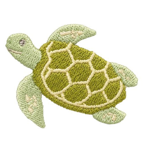 Gesticktes Schildkrötenmotiv auf nachhaltiger Kleidung