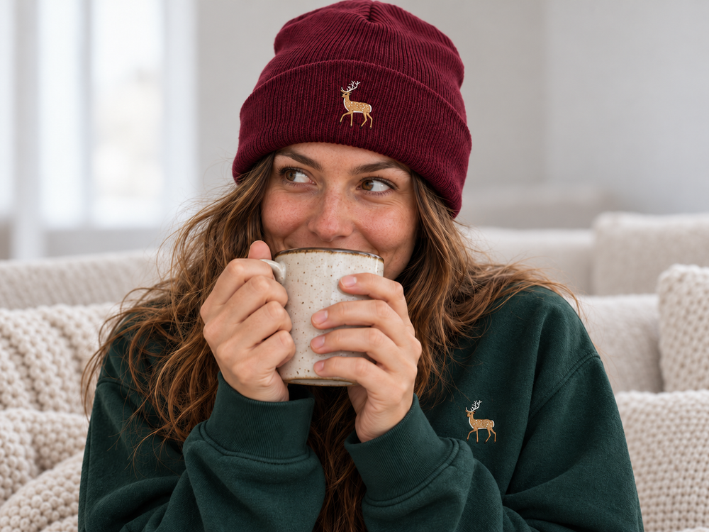 Hirsch Beanie und Lieblingssweater