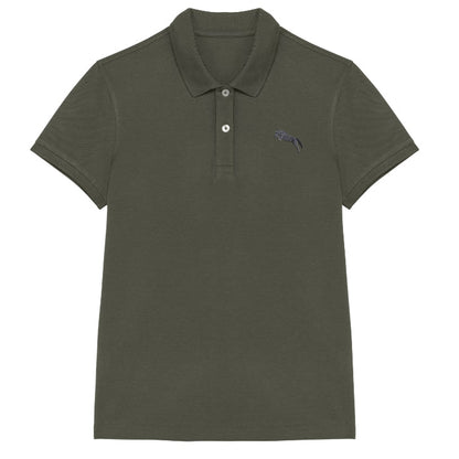Pferde Polo-Shirt Damen Olivgrün