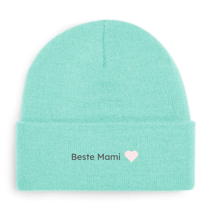 Beste Mami Beanie in Mintgrün von Heytoki
