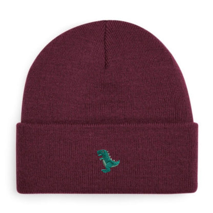 T-Rex Beanie in Dunkelrot von Heytoki