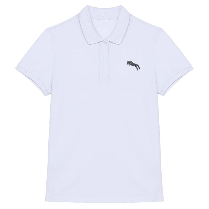 Pferde Polo-Shirt Damen Weiß