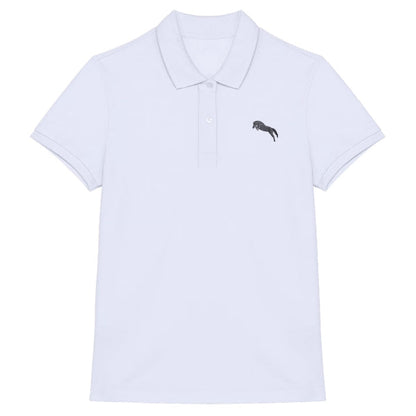 Pferde Polo-Shirt Damen Weiß