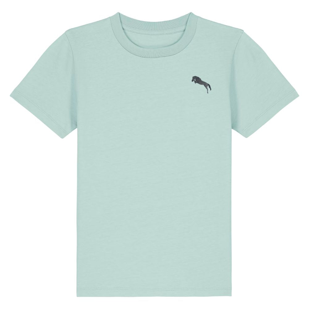 Pferde T-Shirt aus Bio-Baumwolle Kids in Karibikblau von Heytoki