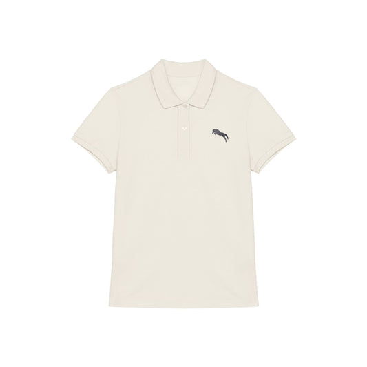 Pferde Polo-Shirt aus Bio-Baumwolle Damen in Elfenbein von Heytoki