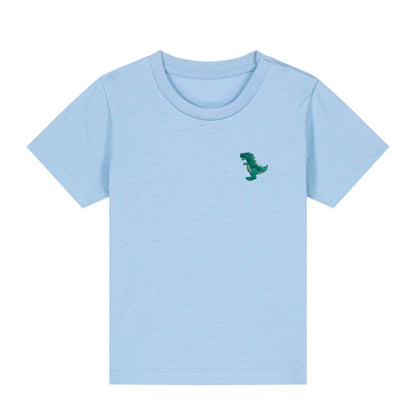 T-Rex Baby T-Shirt aus Bio-Baumwolle in Blau von Heytoki