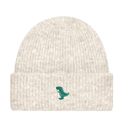 T-Rex Beanie Extraweich in Beige Meliert von Heytoki
