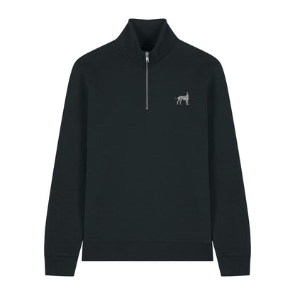 Dalmatiner Quarter Zip Hoodie aus Bio-Baumwolle in Schwarz von Heytoki