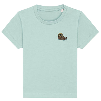 Otter Baby T-Shirt aus Bio-Baumwolle in Karibikblau von Heytoki