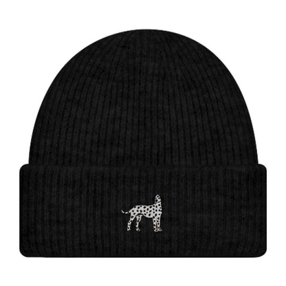Dalmatiner Beanie Extraweich in Schwarz Meliert von Heytoki