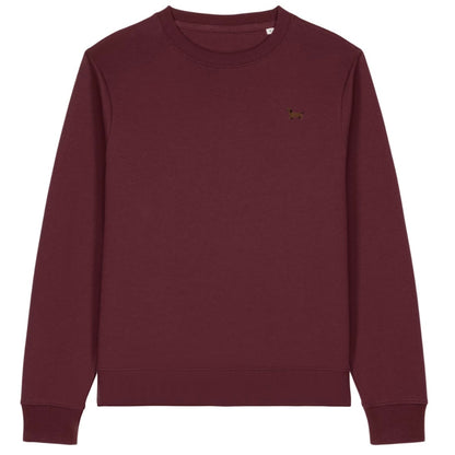 Dackel Sweater Damen Hermann in Dunkelrot von Heytoki