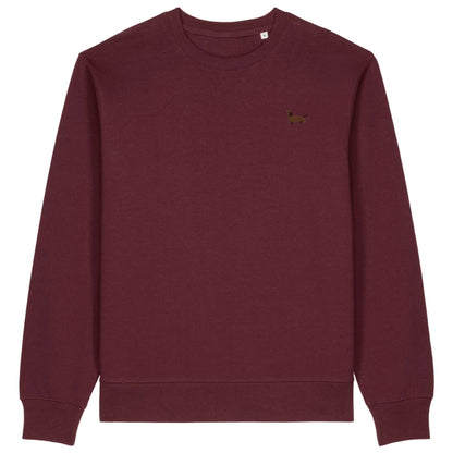 Dackel Sweater Herren Hermann in Dunkelrot von Heytoki