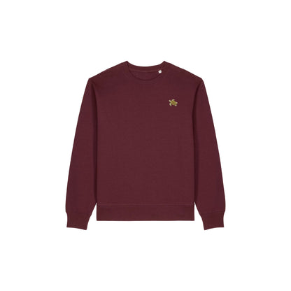 Schildkröte Sweater Herren in Burgund mit Stickerei von Heytoki