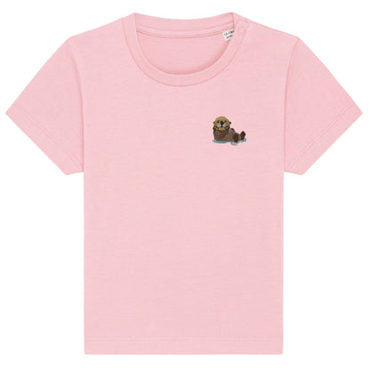 Otter Baby T-Shirt aus Bio-Baumwolle in Hellrosa von Heytoki