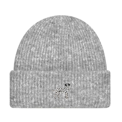 Dalmatiner Beanie Extraweich in Grau Meliert von Heytoki