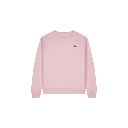 Dackel Sweater Damen Hermann in Cotton Pink von Heytoki