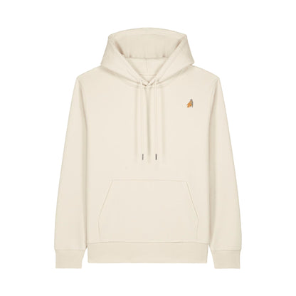 Heytoki Affen Herren Hoodie Bio-Baumwolle Naturweiß Spirit Animal Punch Stickerei