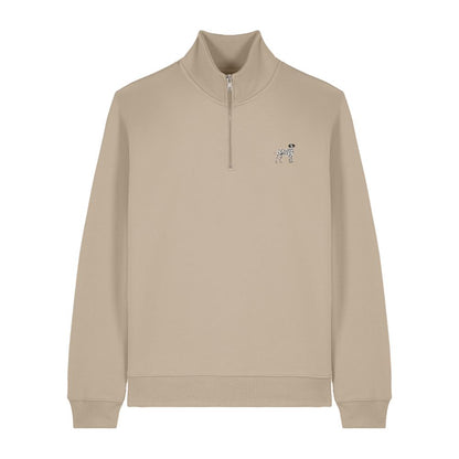 Dalmatiner Quarter Zip Hoodie aus Bio-Baumwolle in Sandbeige von Heytoki