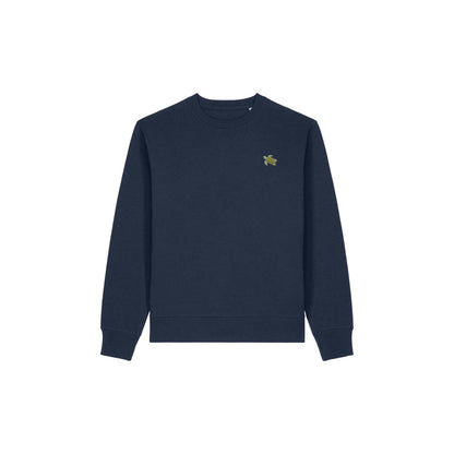 Schildkröte Sweater Herren in Dunkelblau mit Stickerei von Heytoki