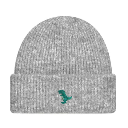 T-Rex Beanie Extraweich in Grau Meliert von Heytoki
