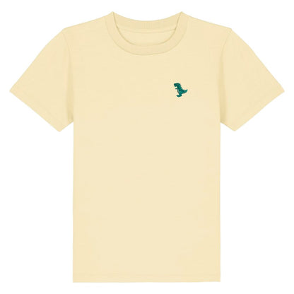 Kids T-Rex T-Shirt aus Bio-Baumwolle in Buttergelb von Heytoki