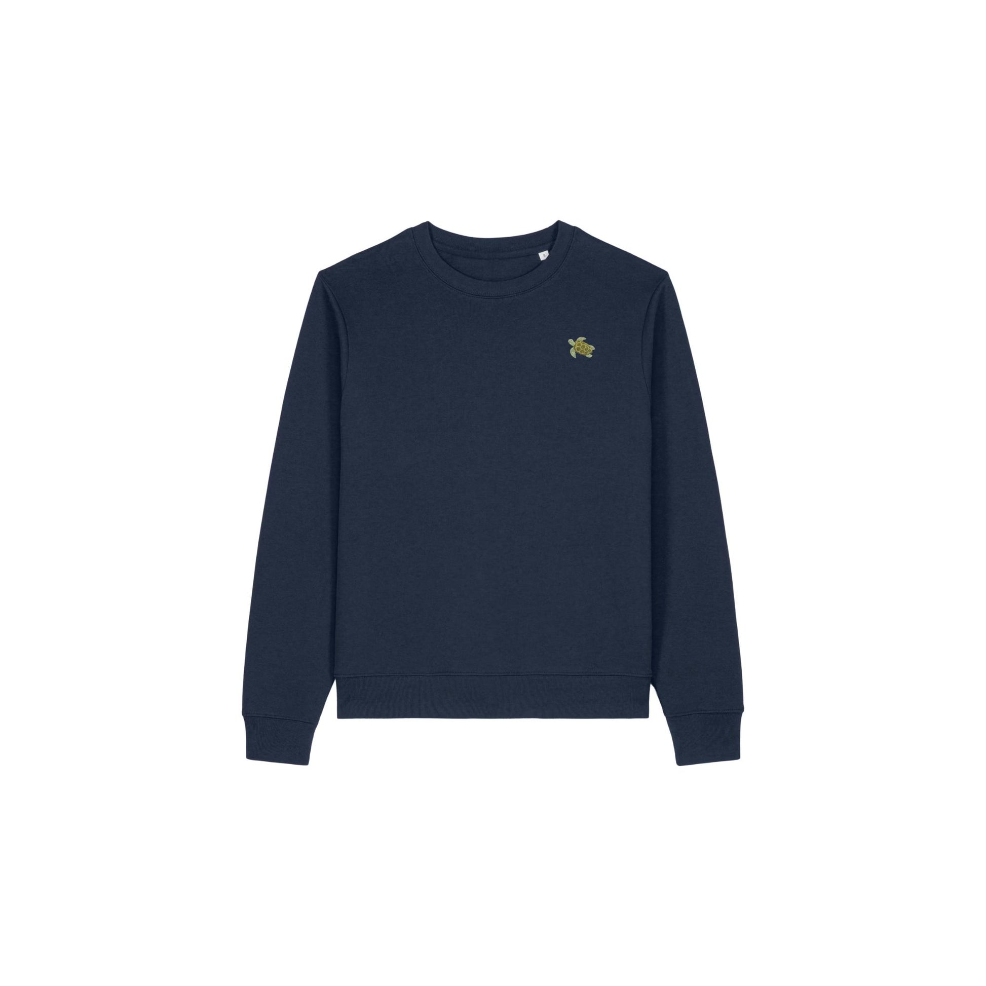 Schildkröte Sweater Damen in Navy mit Stickerei von Heytoki