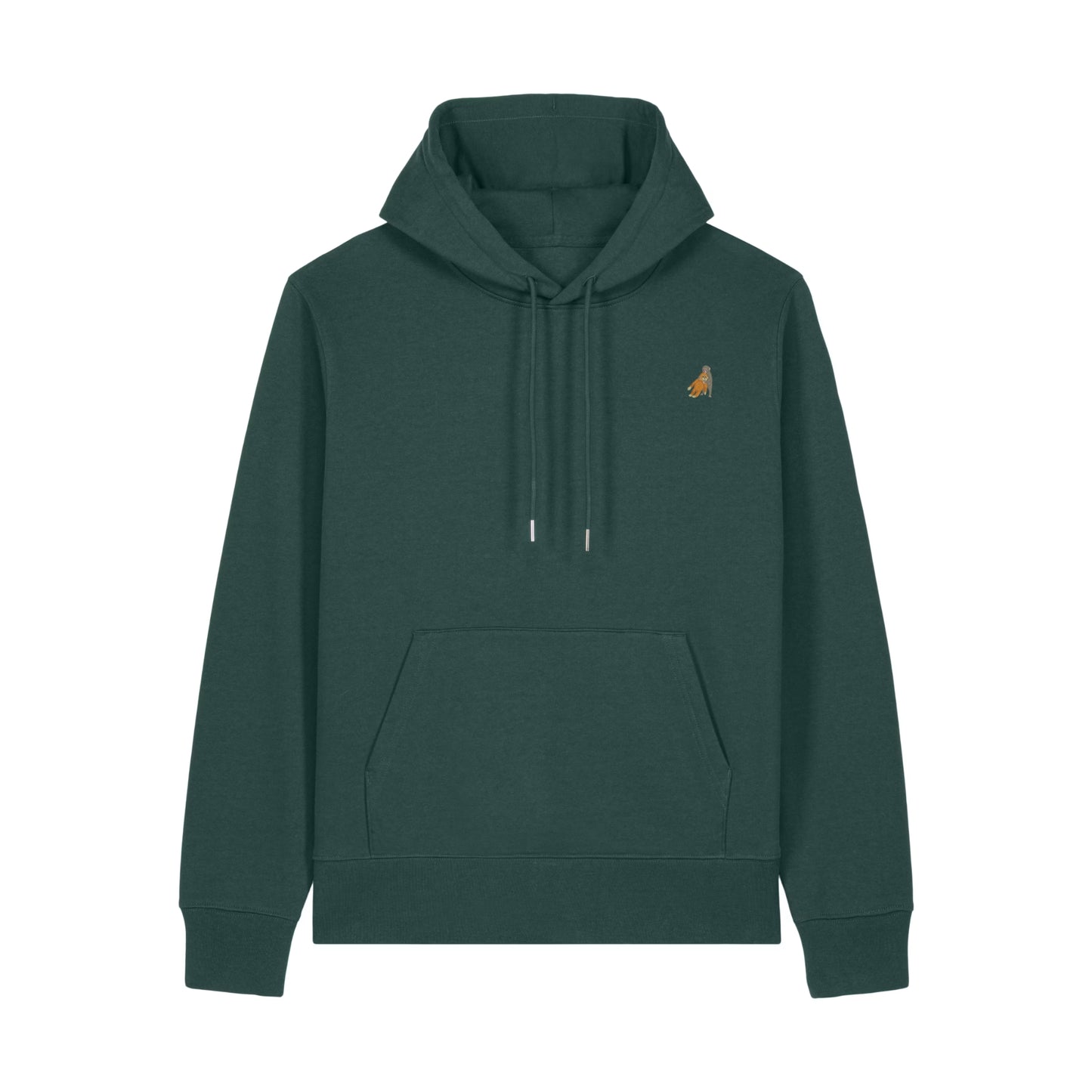 Heytoki Affen Herren Hoodie Bio-Baumwolle Grün Spirit Animal Punch Stickerei