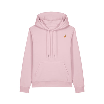 Heytoki Affen Damen Hoodie Bio-Baumwolle Rosa Spirit Animal Punch Stickerei