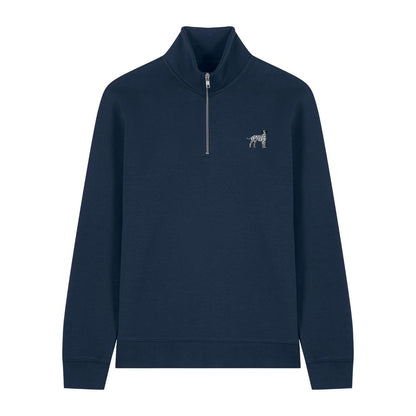 Dalmatiner Quarter Zip Hoodie aus Bio-Baumwolle in Dunkelblau von Heytoki