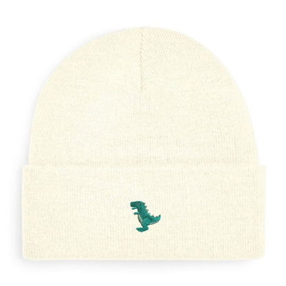 T-Rex Beanie in Cremeweiß von Heytoki