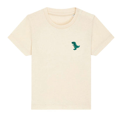 T-Rex Baby T-Shirt aus Bio-Baumwolle in Naturweiß von Heytoki