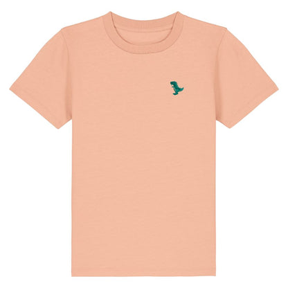 Kids T-Rex T-Shirt aus Bio-Baumwolle in Pfirsich von Heytoki