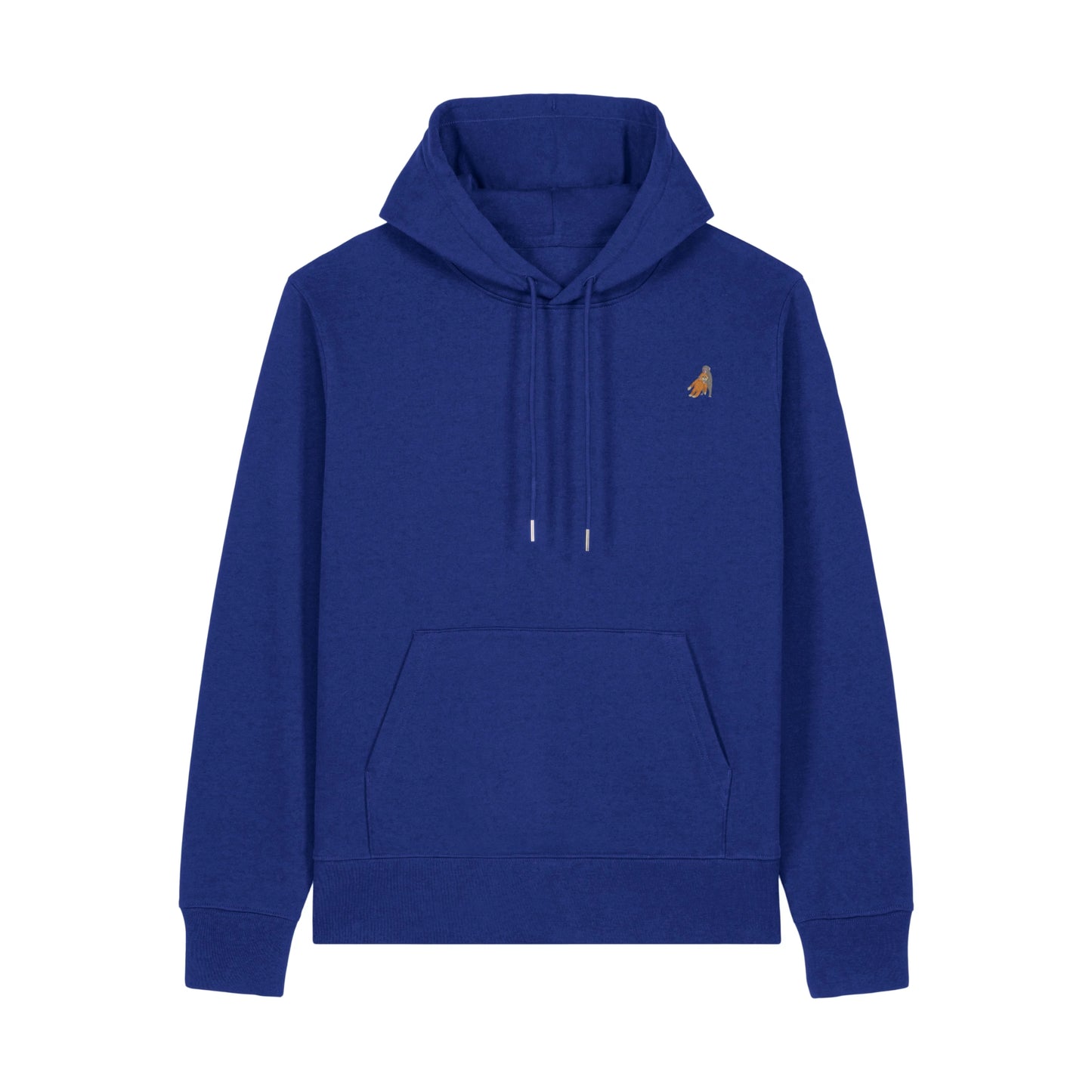 Heytoki Affen Herren Hoodie Bio-Baumwolle Ozeanblau Spirit Animal Punch Stickerei