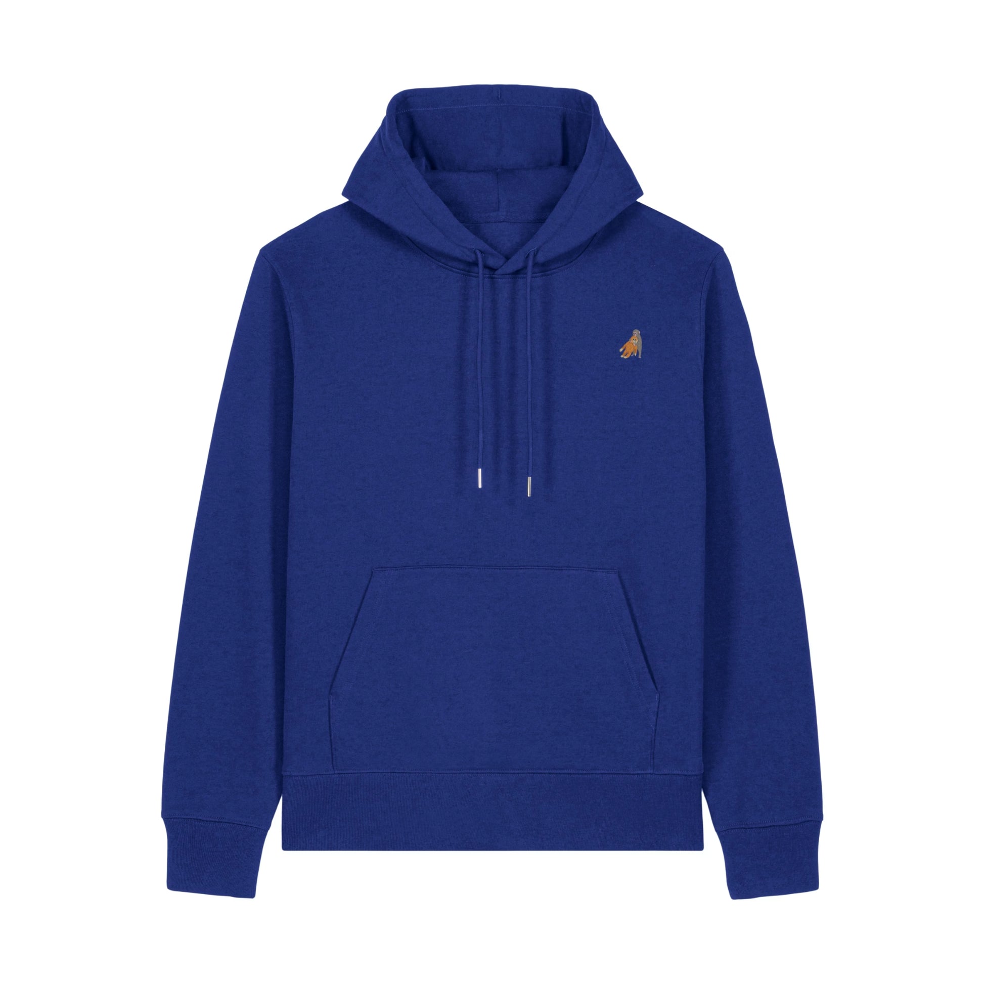 Heytoki Affen Herren Hoodie Bio-Baumwolle Ozeanblau Spirit Animal Punch Stickerei